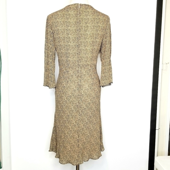 Isabella Bird  Anthropologie Brown Shear Lined Size 10 Casual Elegant Midi Dress - Picture 3 of 14